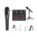 E300 V8 Wireless Karaoke Microphone Sound Card Professional Condenser With Small Tripod For Live Streaming Studio Equipment
