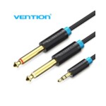 3.5mm Male to 2*6.5mm Male Audio Cable 2M Black
