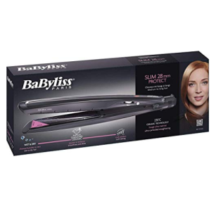 BaByliss Flat Iron Slim Protect 28 mm Wet & Dry Hair Straightener - Black, ST326E