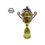 Trophy with Resin Decoration Electroplating Ornament Golden